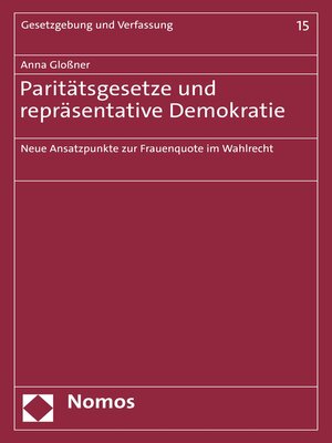 cover image of Paritätsgesetze und repräsentative Demokratie
